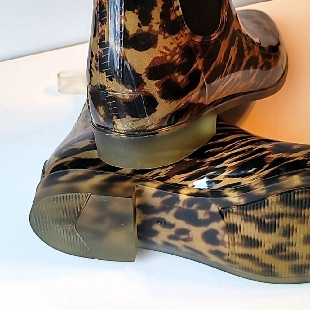 J. Crew Chelsea 🐆 Leopard Rain Boots, size 9 - Picture 11 of 12